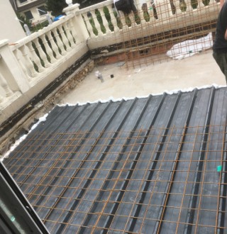 Toiture terrasse - création d'une pente en béton à Gagny