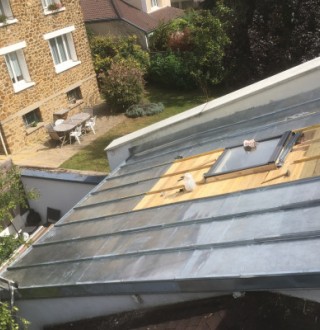 Pose de velux toit en zinc sur Gagny
